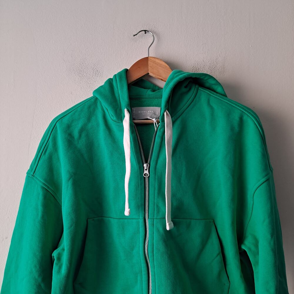 NWT Everlane Track Organic Cotton Hoodie Zip Sweatshirt Mint Green Womens Sz XXS - Picture 7 of 11